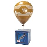 Loot Drop Box with Yellow Balloon – Large 14” Gift Box for Birthday Parties & Decorations | Mystery Treasure Chest Storage with Balloon | Ideal for Themed Gifts & Party Supplies
