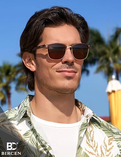 Image of BIRCEN Mens Polarized Sunglasses for Driving: Al-Mg Metal UV Protection Sun Glasses Square Shades for Fishing Travel 2026