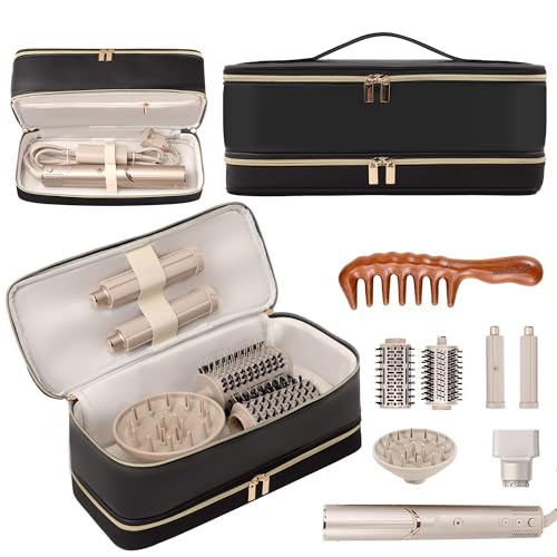 BAGCRAZY Travel Carrying Case for Dyson Shark Flexstyle Revlon Hair Dryer Airwrap, Double-Layer Dyson Airwrap Travel Case Shark Hair Tools Storage Bag for Airwrap Styler and Attachments, Black