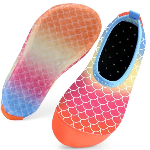 Kids Swim Water Shoes for Girls Toddlers Baby Aqua Socks for Kids Quick Dry Pool Beach Barefoot Children(Pink 30/31