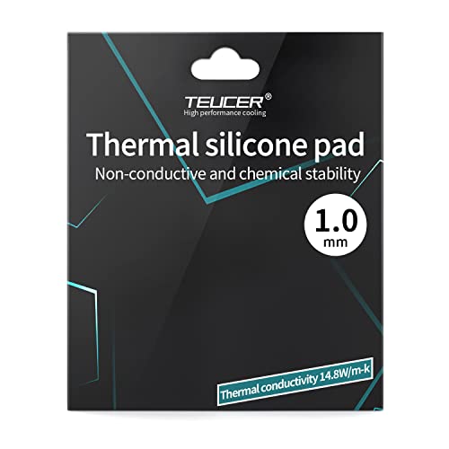 PEPOYO AI Wärmeleitpads 14,8 W/mK, 120x120x1mm, Wärme- und Hochtemperaturbeständigkeit Nicht leitend, Silikon Thermal Pad für Kühlkörper/GPU/CPU/LED-Kühler(1mm) Cover