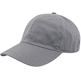 Unisex Classic Baseball Cap | Low Profile Soft Top Unstructured Cotton Baseball Cap | Adjustable Size Buckle for Women Men - Grey