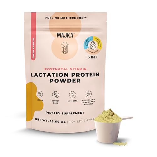 Image of MAJKA Lactation & Postnatal Protein Powder - Green Vanilla, 1.03 LB - Vegan, Gluten-Free with Essential Nutrients