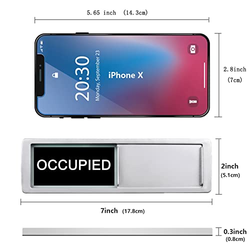 Image of Vacant Occupied Privacy Sign, Vacant Occupied Door Sign for Home Office Restroom Conference Hotels Hospital, Slider Door Indicator Tells Whether Room Vacant or Occupied, 7'' x 2''-Black&White