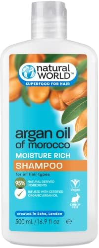 Natural World Moroccan Argan Oil Moisture Repair Shampoo 500ml by Natural World