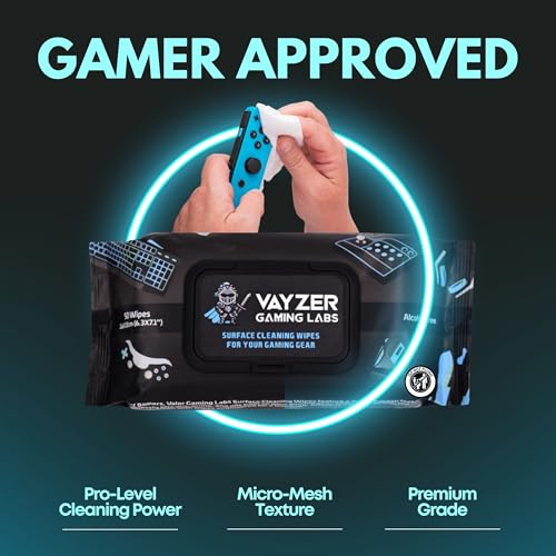 Gaming Peripheral Wipes, Keyboard Cleaner & Electronic Wipes, Safe for Controllers, Keyboards, Laptops, PCs & Mice – Alcohol-Free, Unscented, Paraben-Free, Cleaning Wipes - 50 Pack - Image 5