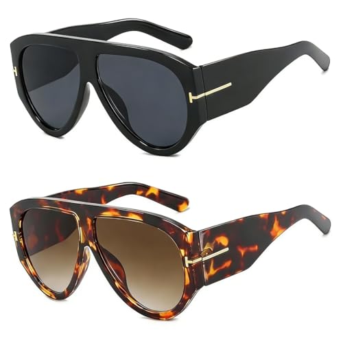 CATZUM 2 Pezzi Occhiali da Sole Retrò Donna Uomo, Occhiali