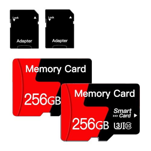 [2-Pack] 256GB Speicherkarte Micro SD Karte mit Adapter Klasse 10, UHS-I, U3, A1, für Smartphones, Drohnen, Kamera[256GB*2]