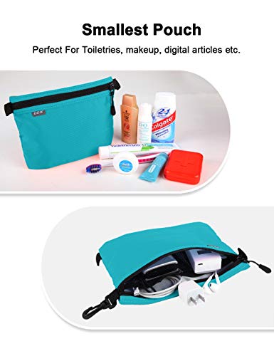 GOX 3 Pack Travel Toiletry Bag for Men Carry On Packing Organizer Zipper Pouch Portable Cosmetic Pouch Accessory Document Electronics (Blue)4