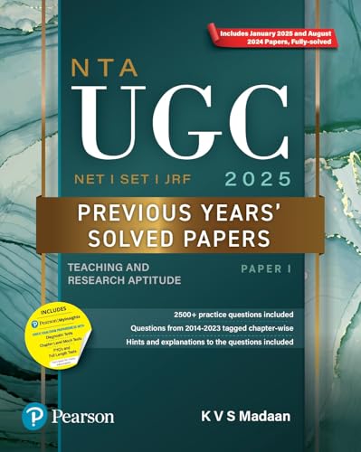 Image of Pearson NTA UGC NET 2025 Paper 1 by KVS Madaan & UGC NET Paper 1 Previous Years' Solved Papers -10 years PYQs | (Teaching and Research Aptitude) | 2025 & 2024 Solved papers|2500+ Practice Questions