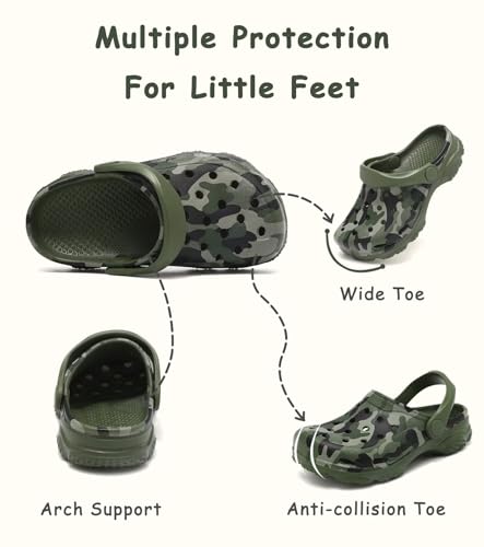 Image of Boys and Girls Tie Dye Clogs for Kids,Unisex Eva Mules for Big Kid,Little Kid,Boy and Girl Closed Toe Slide Sandals,Black and White