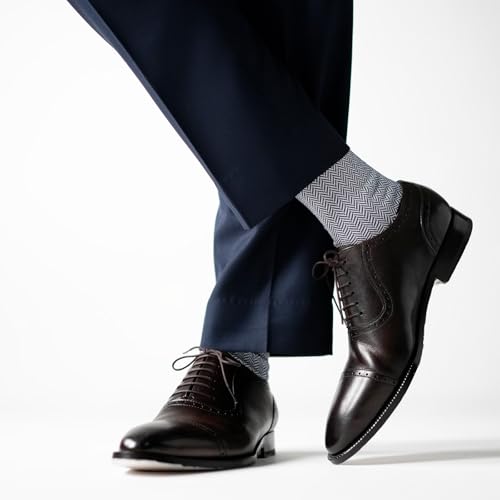 Image of Theater Blue & White Men's Socks | Mercerised Cotton | Mid Calf Length | Anti-Bacterial | Luxury Formal Wear | Soft & Stylish Look