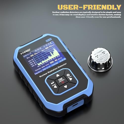 Image of Geiger Counter, γ-Ray β-Ray X-ray Radiation Detector Meter, Rechargeable Gamma Beta Tester for Marble Food Metal Radiation Detector with LCD Screen, 5 Units (Blue)