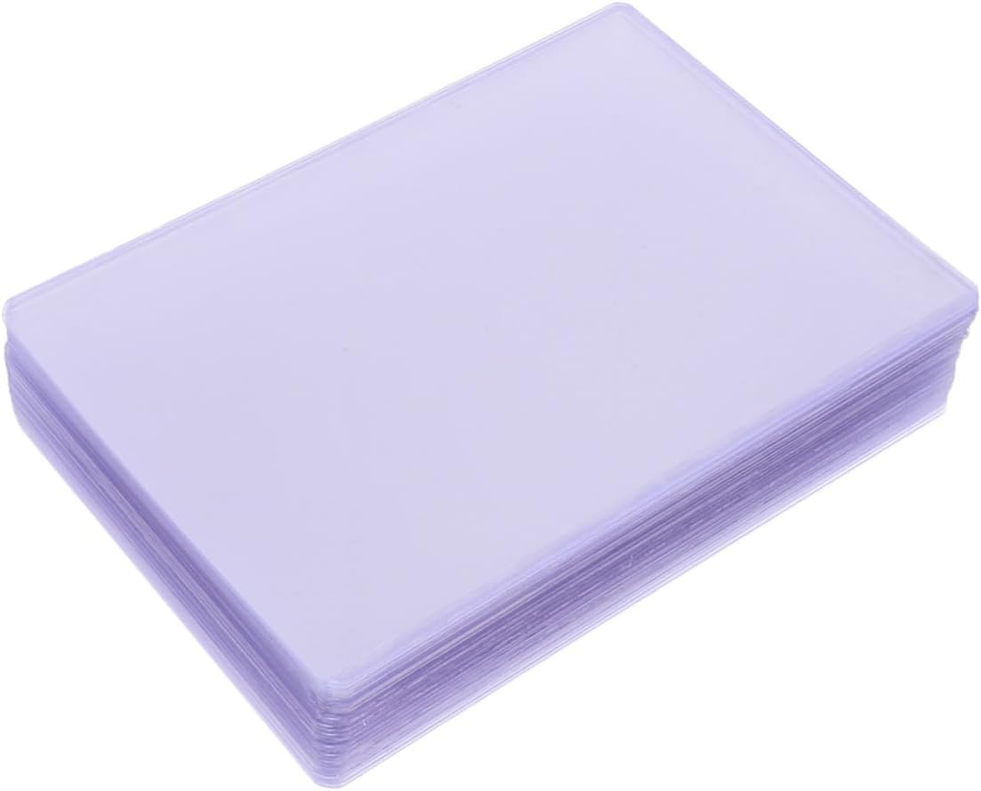 Veemoon 50 Pcs Hard Plastic Photo Sleeves Id Card Holders Credit Card Protectors Display Cases Slim
