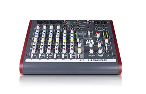 Image of Allen & Heath ZED-10FX - Touring Quality Audio Mixer with 2 Mic /Line, 2 Mic /Line /DI, 3 Stereo Line, Onboard FX and USB I /O (AH-ZED-10FX) | 4 Xlr Mic Preamps, 2 Hi-Z Dis, 16 Onboard Fx, USB 2-In /2-Out, 48V Phantom