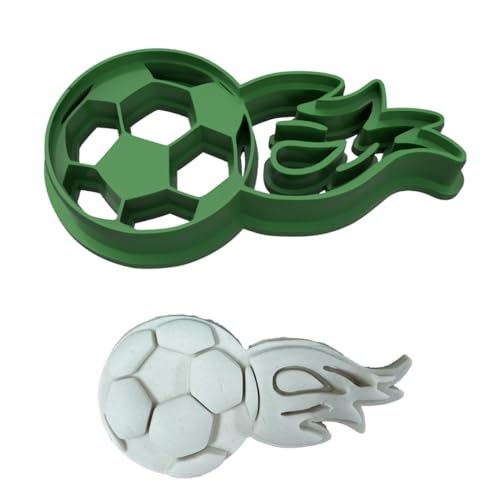 Mighty Gadget Soccer Ball Cookie Cutter with Fire Tail 2x4