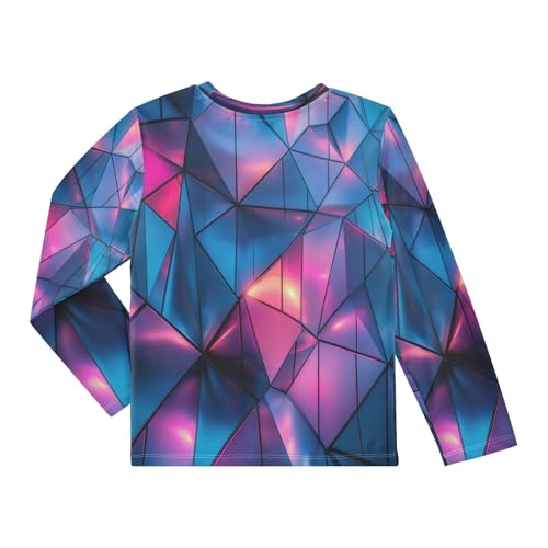 Geometric Triangles Boys Rash Guard Long Sleeve UPF 50+ Boys Swim Shirt Quick Dry Shirt for 3-12 Years2