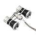 OPO Opera Theater Horse Racing Glasses Binocular Telescope Chain Necklace (Black with Silver Trim) 3X25