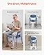 VEVOR Nachttoilettenstuhl 181 kg belastbar, Toilettensitzerhöhung mit gepolsterter Sitzfläche & Rückenlehne, abnehmbarer 5 L Eimer, höhenverstellbarer Toilettenstuhl (815-915 mm) für Erwachsene