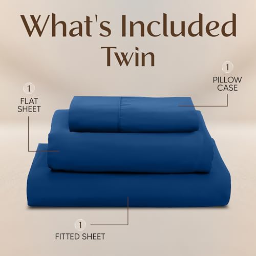 Image of Utopia Bedding Twin Sheet Set - 3 Piece Bed Sheets for Twin Size Bed, Soft and Breathable Microfiber, Includes 1 Fitted Sheet, 1 Flat Sheet and 1 Pillowcase - Oeko Tex (Dusk Blue)
