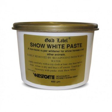 William Hunter Equestrian Gold Label Canine Show White Paste 100g - Non Chalk Super White Paste. Adheres to Coat