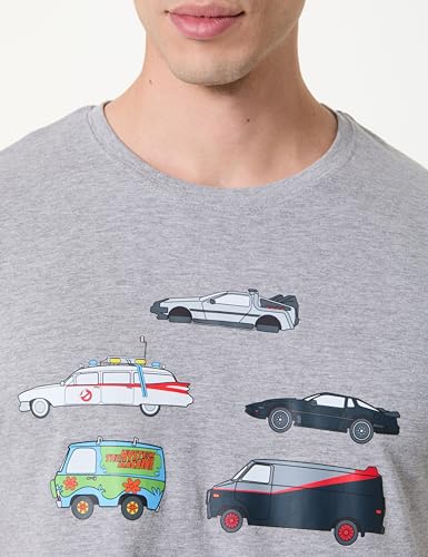 DrMugCollection Camiseta Coches 80´s (FR/ES, Letras, XXL, Regular, Regular, Gris)