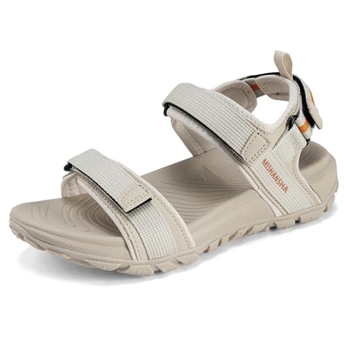 Mishansha Sandalias Mujer Verano Zapatos Trekking Deportivas con Punta Abierta Playa al Aire Libre Beige 40 EU