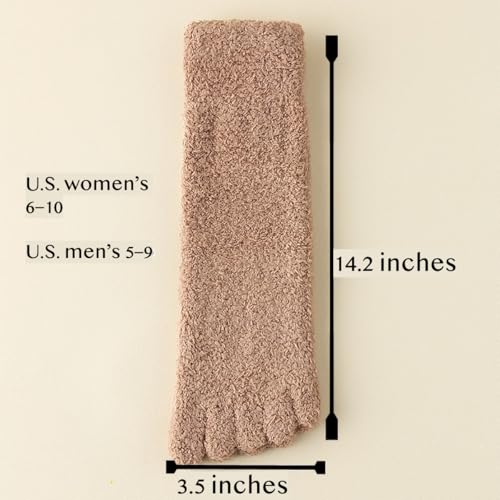 Fluffy Five Toe Socks Coral Fleece Girls Winter Women Men Thick Plush Warm Cozy Comfy Extra Soft Flush Insulating2