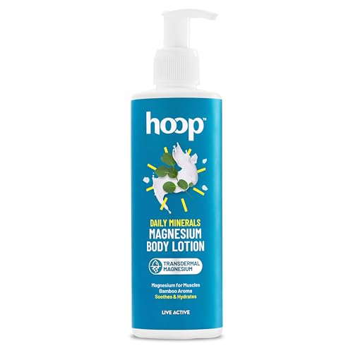 hoop Magnesium Body Lotion | Topical Magnesium Chloride Supplement for Muscle Recovery | Magnesium Oil helps Relax Muscles, Recover from Spasms, Cramps, Fitness & Sports | 250 ml