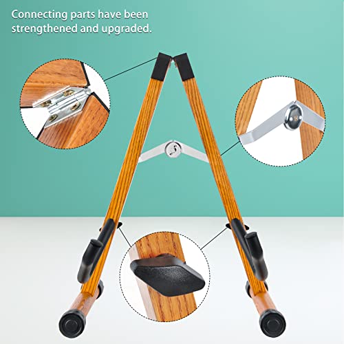 Vanphy Adjustable Beech Wood Guitar Stand, Folding Electric Acoustic Guitar Stand Floor, Bass Stand Wooden With Padded, Classical Bass Stand A-Frame Ukulele #TOP3