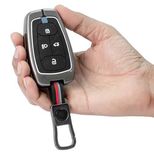 Image of Coll of Fest Premium Metal Silicon Key Cover Compatible with Tata Nexon | Punch | Safari | Harrier | Altroz | Tigor EV | Tiago EV | Curvv | EV - 4 Button Smart Key Glow in the Dark