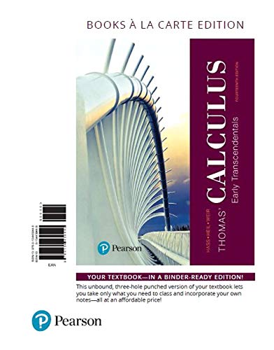 Thomas Calculus: Early Transcendentals, Books a la Carte Edition