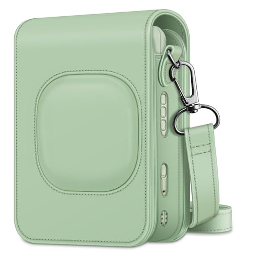Fintie Funda para cámara instantánea Fujifilm Instax Mini LiPlay híbrida – Funda Premium de Viaje para cámara de Viaje con Correa Desmontable, Agave Green, Funda para cámara