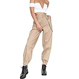 Stretchhose in aktuellen Farben Damen Haremshose mit gesmoktem Bund Pfauendruck Blumenmuster Damen Jogginghose im Classic Look | Sporthose in Unifarben | Baggy zum Tanzen | Sweatpants – Trainingshose Damen Hose Gerades Bein Röhre elegant Business div. Gürtel