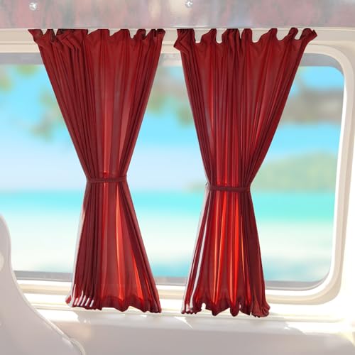 Rideaux de protection solaire de van OMAC rouge pour aménagement Mercedes Vito W639
