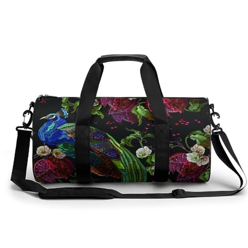 Sac de sport paon fleurs idéal pour vos séances de gym et sorties week-end randonnée
