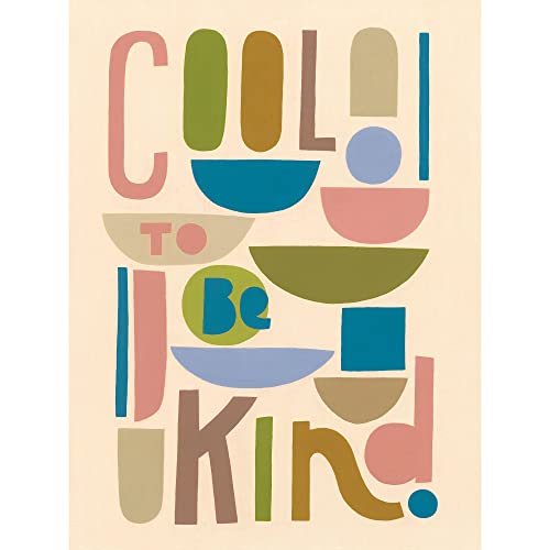 Image of PaintWorks 73-91859 Cool to be Kind Paint by Number Kit for Adults and Kids, 9 inch x 12 inch, Multicolor, 12pcs
