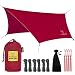 Wise Owl Outfitters Hammock Rain Fly Tent Tarp – The WiseFly Premium 11 x 9 ft Large Hex Waterproof Ripstop Nylon Camping Shelter Canopy Rainfly – Lightweight Camp Gear Accessories - Red