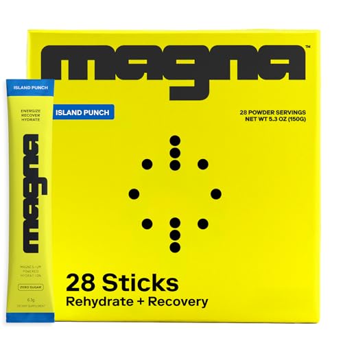 MAGNA Electrolytes Powder Drink Mix for Hydration Energy & Focus Support (28 Servings Island Punch)