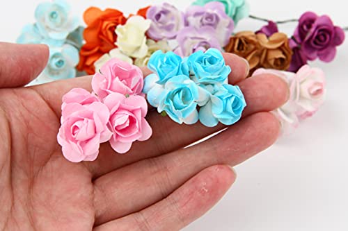 Ccinee 100Pcs 3/5 Inch Assorted Colors Mini Paper Flowers Artificial Paper Flowers For Crafts And Decoration 10 Colors #TOP3