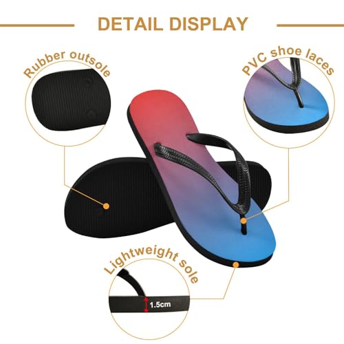 SPRIPORT Gradient Slim Flip Flops for Women Men Comfortable Casual Thong Cushion Sandals with Non-Slip Rubber Sole Bathroom Shower Shoes for Beach Summer Walking2