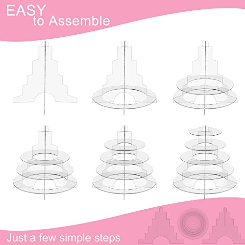 Heimma 5 Tier Acrylic Macaron Tower Stand, Clear Round Macaroon Tower Display Stand, Macaron Holder For 86 Macaroons, Great For Birthday, Weeding Party #TOP7