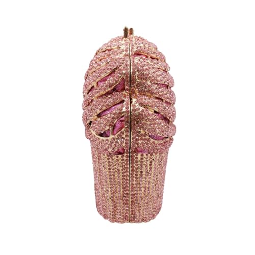Image of Women Ice Cream Crystal Evening Bag Luxury Rhinestone Clutch Wedding Party Minaudiere Purse and Handbag for Cocktail