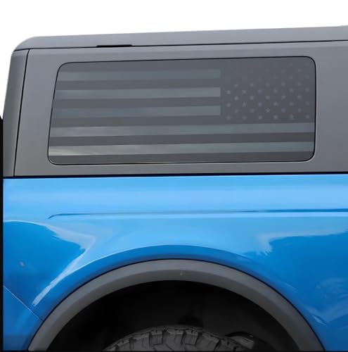 Image of Rear Window Decals Sliding Window Glass Emblem Stickers for Ford Bronco 2021 2022 2023 2024 Exterior Accessories (American Flag)