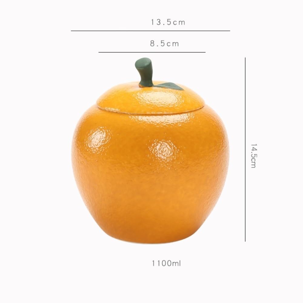Contenitore per il tè in ceramica, creativo, arancione, contenitore per il tè sfuso, piccolo barattolo sigillato in ceramica, barattolo portatile per il tè, set da tè cinese, barattolo singolo per i