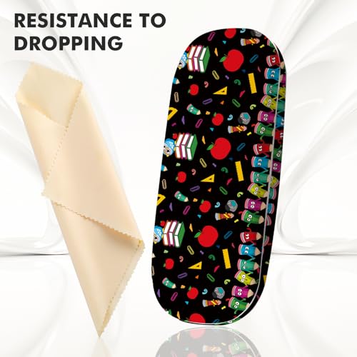 Image of Glasses Case Hard Shell,Portable Protective Eyeglasses Case, Eyeglass Holder Box with Cleaning Cloth,for Women Men