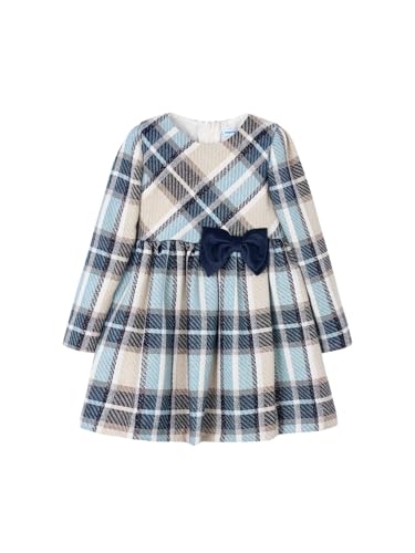 Vestido de cuadros Mayoral para niña en algodón suave con manga larga