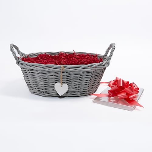 Wickerfield Woven Wicker Basket with Handle, Gift Hamper Kit