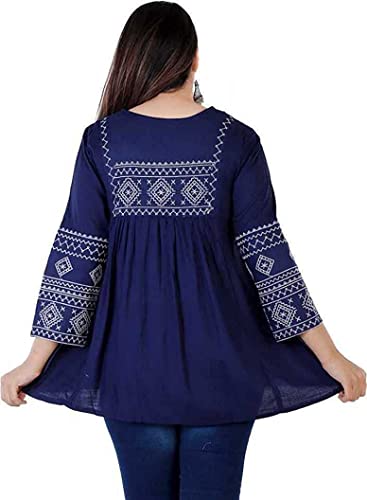 Image of Kartik Fashion Women Rayon Embroidered Regular Top