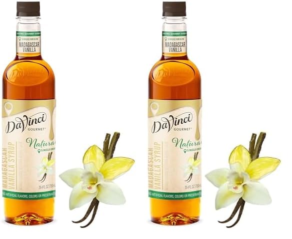 Image of DaVinci Gourmet Naturals Madagascar Vanilla Syrup, 25.4 Fl Oz (Pack of 2)